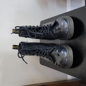 Kids Children's Sparkle Black Patent Leather Dr Martens UK 3 Women's 5 Men's 4